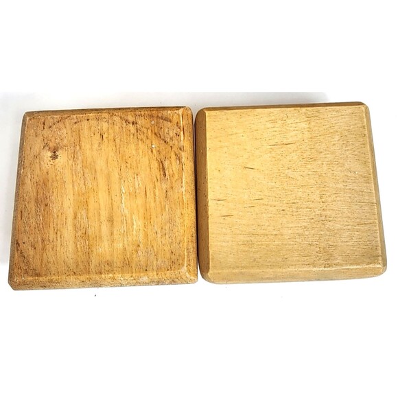 Lidded Seagrass Glass Wicker Boho Retro Square Storage Jar Vintage Set of 4 - Picture 5 of 14